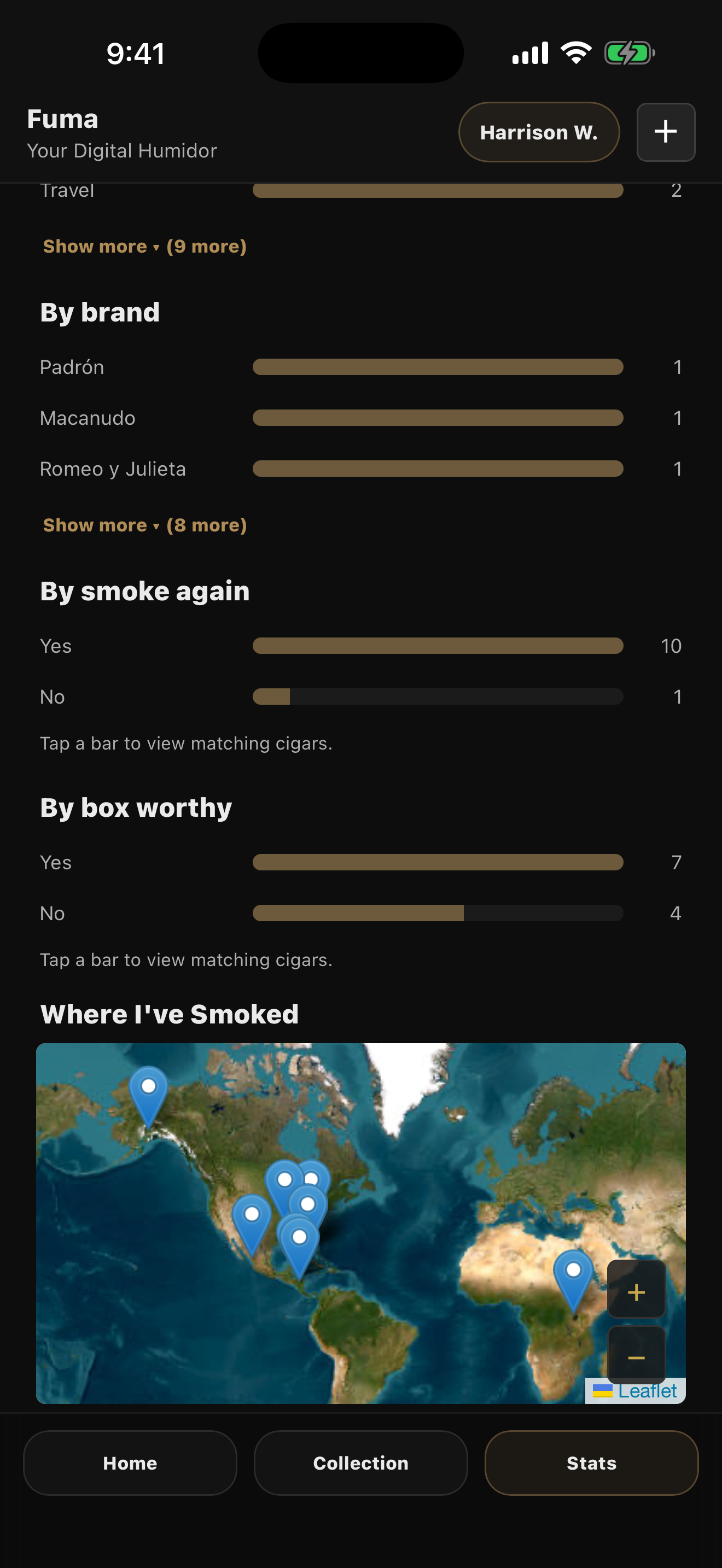 Where I've smoked map