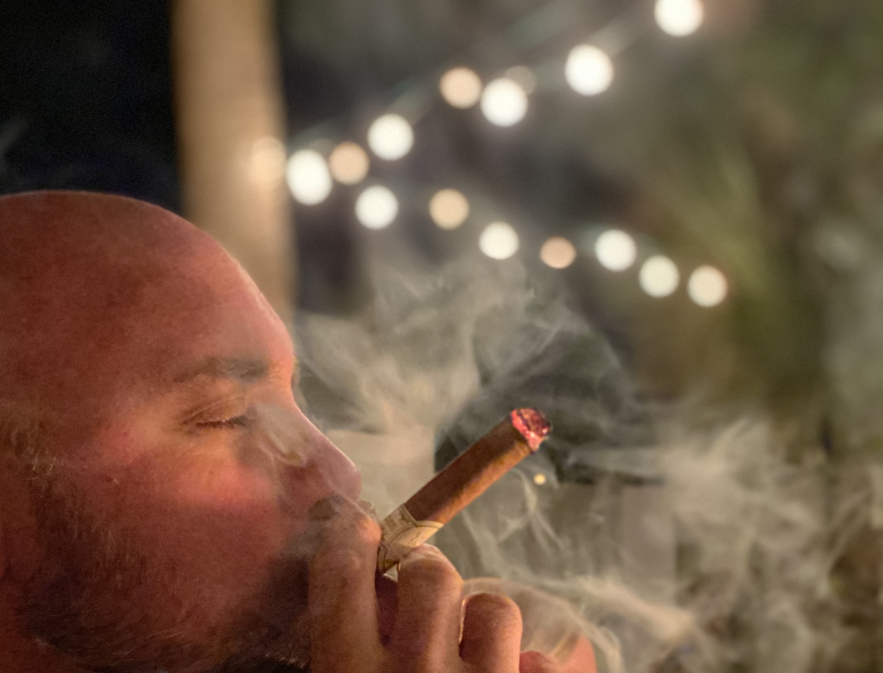 Ryan enjoying a cigar